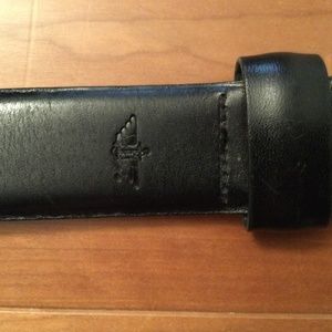 Italian leather belt in black